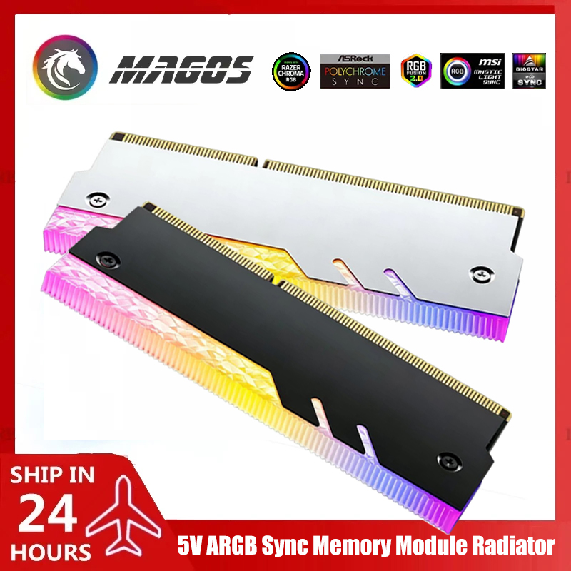 Aluminium Extrusion - Desktopcomputer-geheugenkoeler 5V ARGB, Diamond Edge nieuw