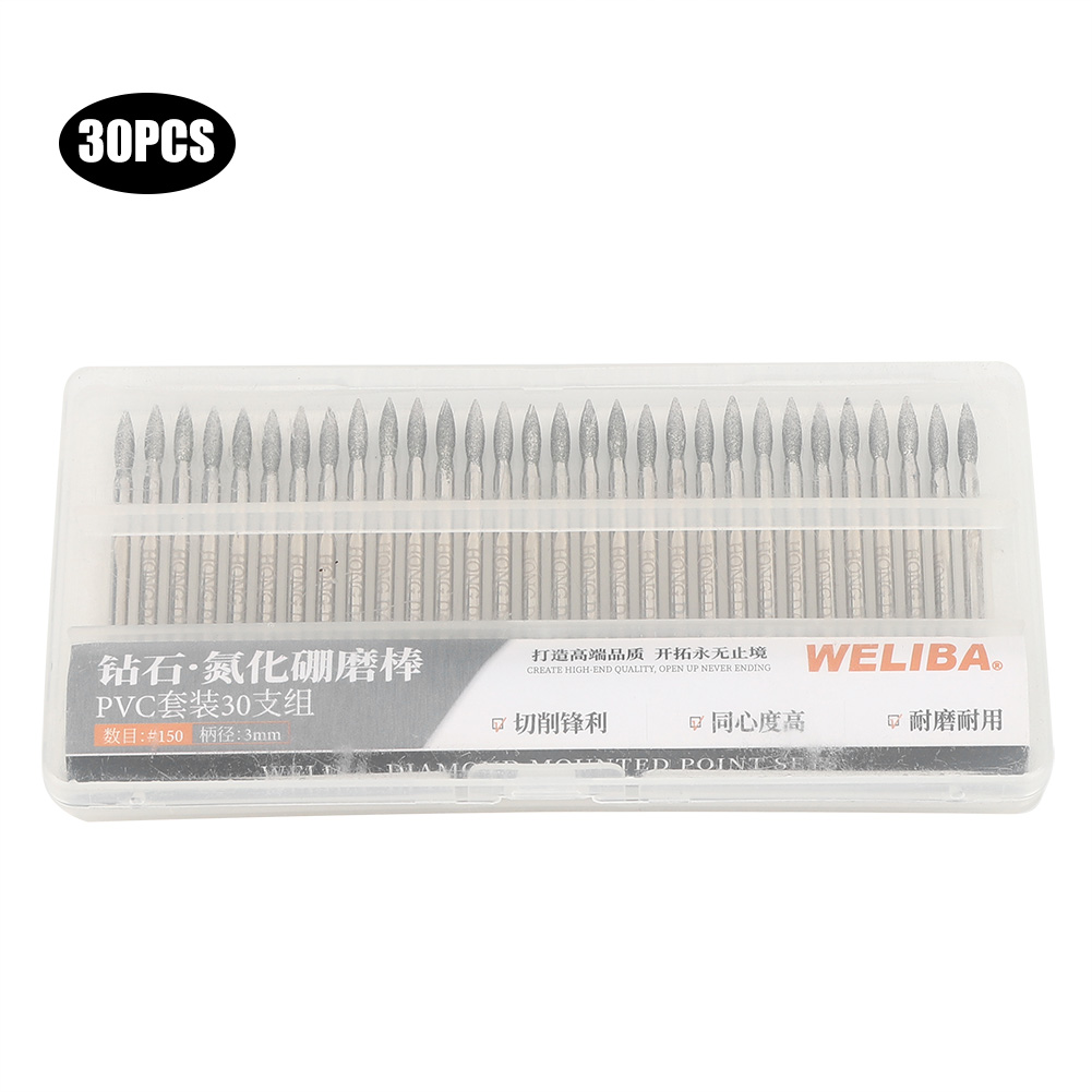 Cnc Bits - 30pcs 150Grit Tip Diamant Slijpbits CNC