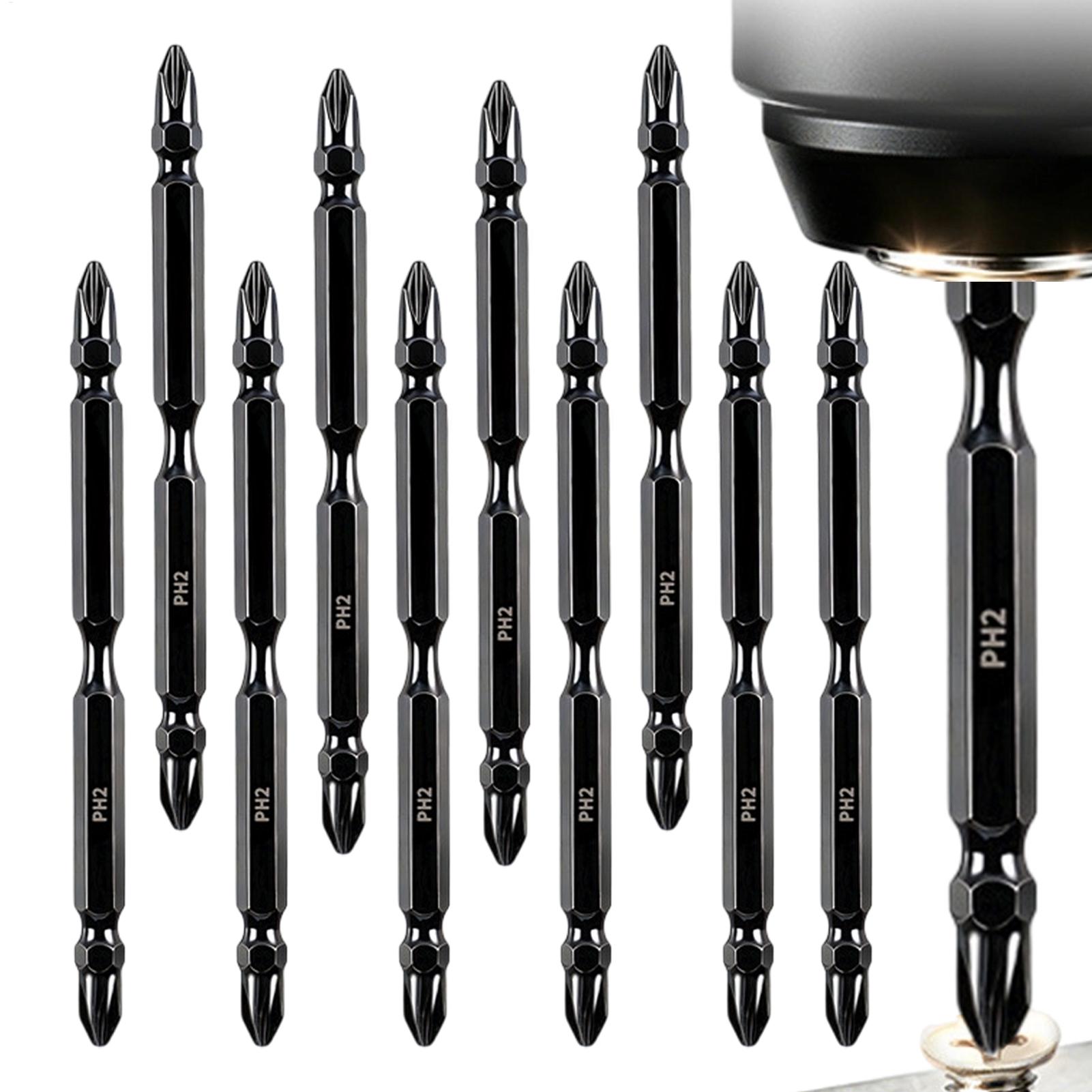 End Mill Set - Schroevendraaierbitsetset met dubbelzijdige gefreesde magnetische schroevendraaierkop,