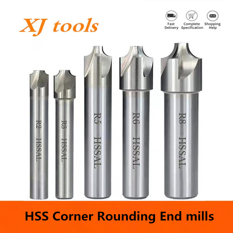 End Mill Set - 2/4 Fluit R1-R12.5mm Hss Hoek Ronding