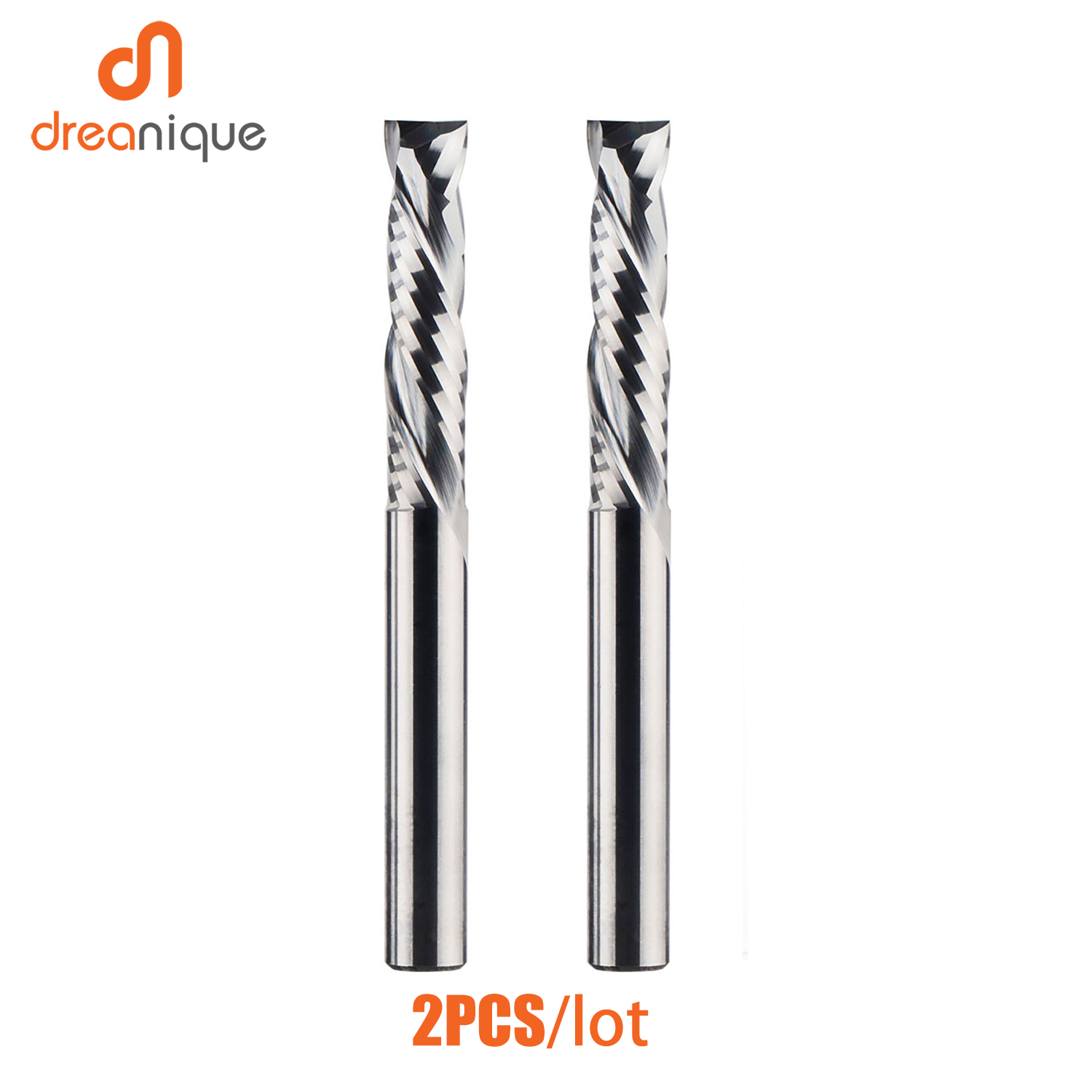 End Mill Set - 2 STUKS/SET Compressiefrees Houtbewerking Twee-snijdende Op