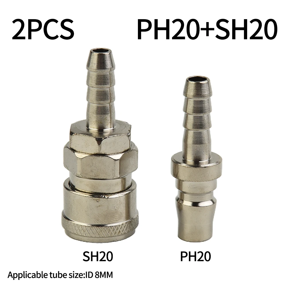 Coupling 8Mm - 2 Stuks Luchtleiding Slangkoppelingen SH20 PH20