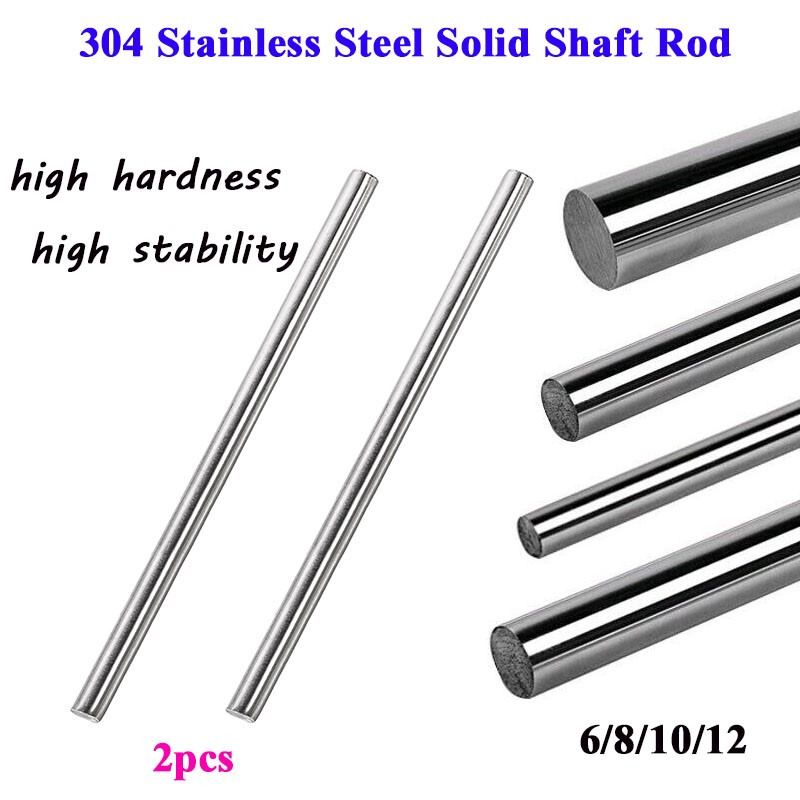 Linear Rod 8Mm - 2PC 304 roestvrijstalen ronde staaf 6mm