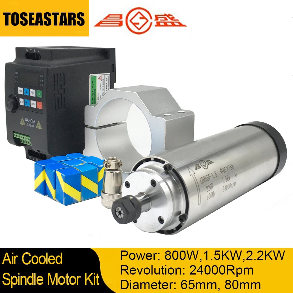 Water Cooled Spindle - 800 W 1.5KW 2.2KW CNC Luchtgekoelde