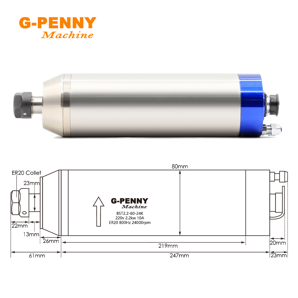 G-Penny 2,2 kW watergekoelde s - Water Cooled Spindle recensie en prijs